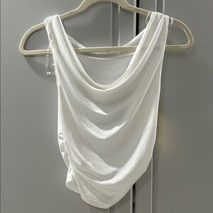Chic White Drape Tank Top